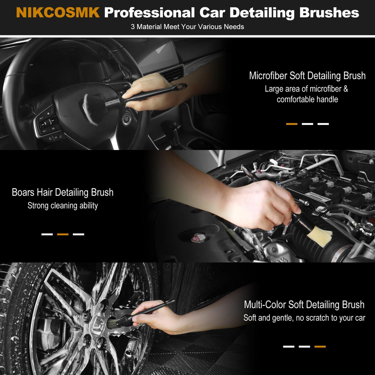 NIKCOSMK microfiber cloth and applicator pad ready for conditioning and streak-free buffing