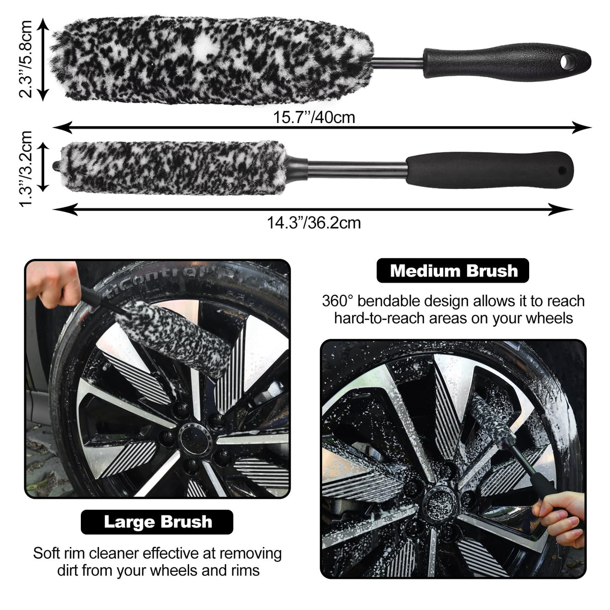 NIKCOSMK soft tire brush scrubbing sidewall without scuffing