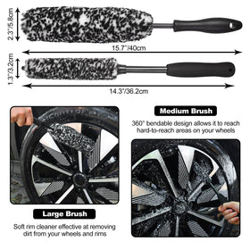 NIKCOSMK soft tire brush scrubbing sidewall without scuffing