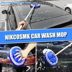 NIKCOSMK tire brush detail showing dense bristles for deep wheel cleaning