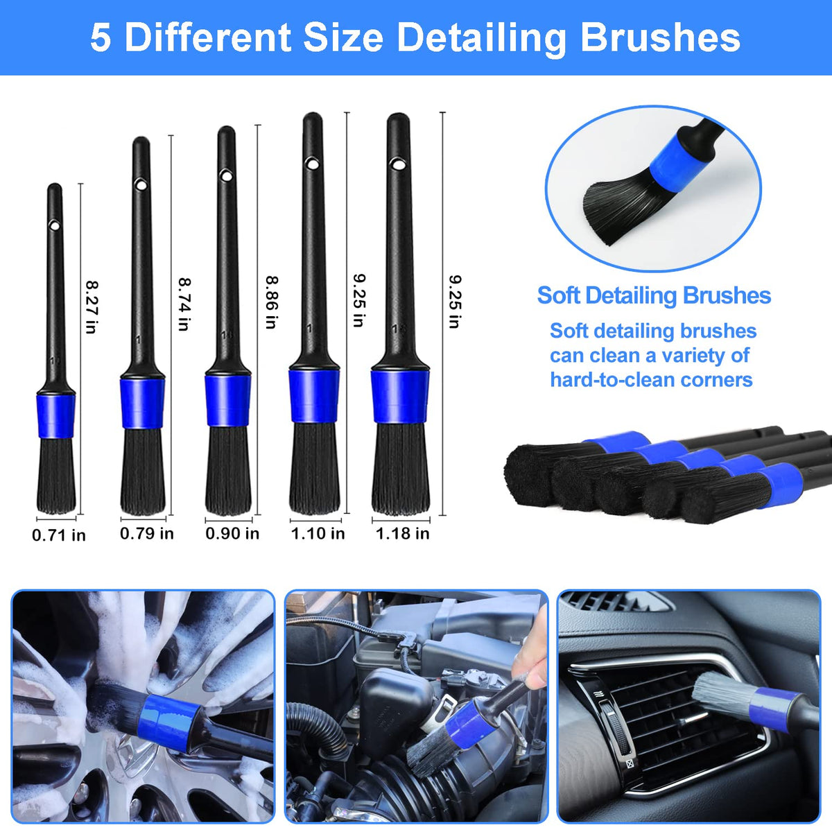 NIKCOSMK wheel and tire brush scrubbing rim for deep dirt removal