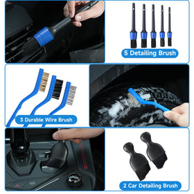 NIKCOSMK wheel and tire brushes cleaning rim, removes brake dust