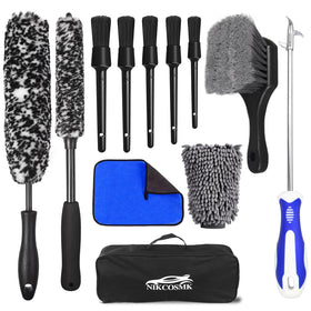 NIKCOSMK wheel brush kit front packaging showing full contents and organization benefit