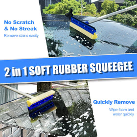 NIKCOSMK window squeegee on rod in use delivering streak-free glass results