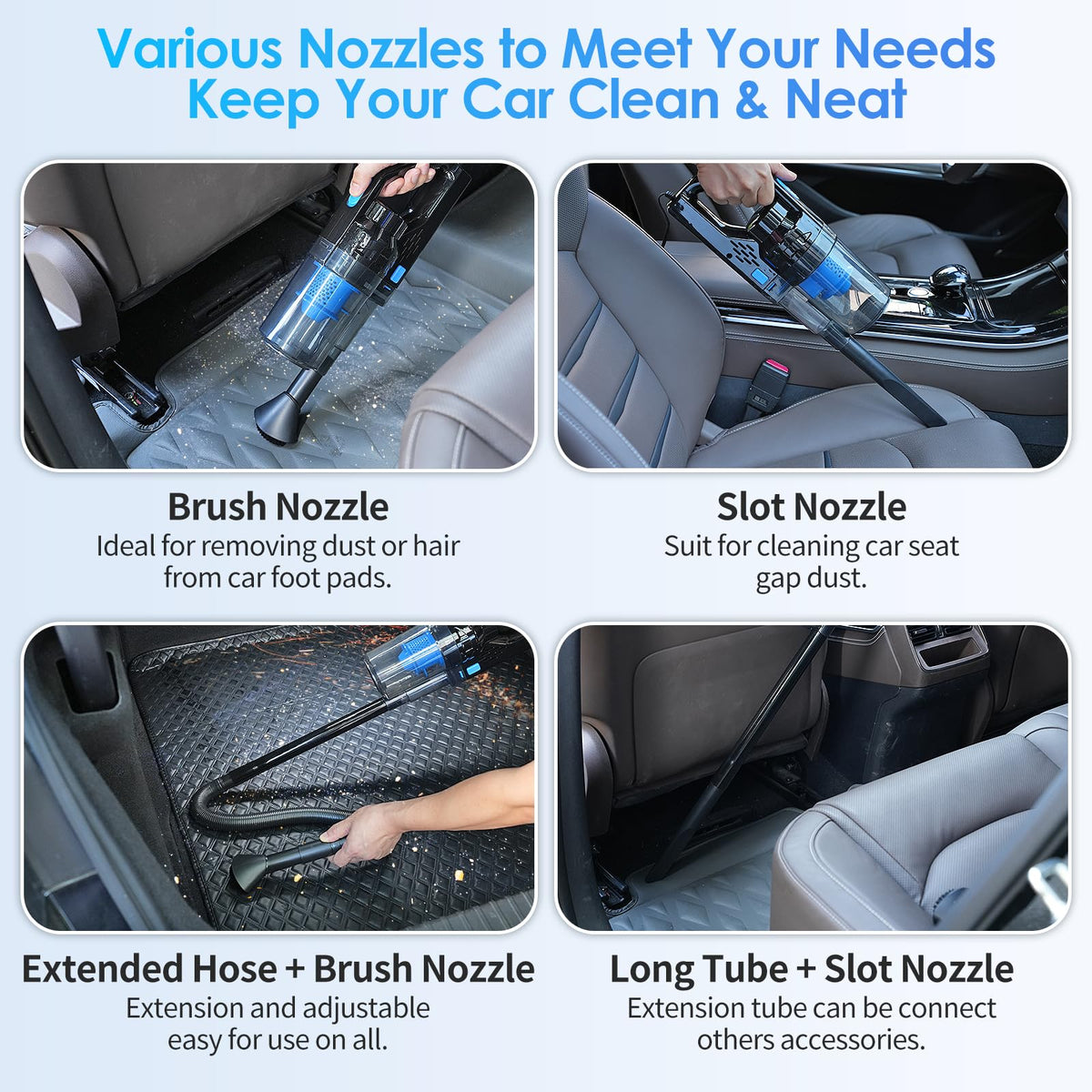 NIKCOSMK windshield cleaner extended showing reach and streak-free benefit