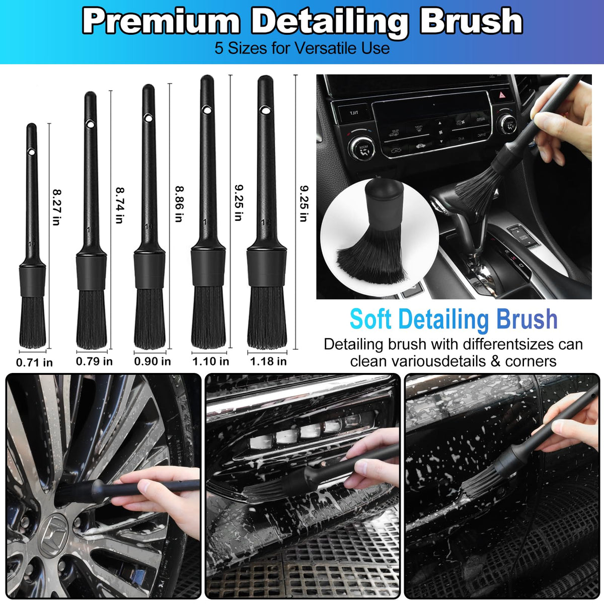 NIKCOSMK windshield cleaner with rotatable head reaching curved glass for streak-free cleaning
