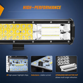 Nilight close-up of triple-row reflectors showing focused beam performance