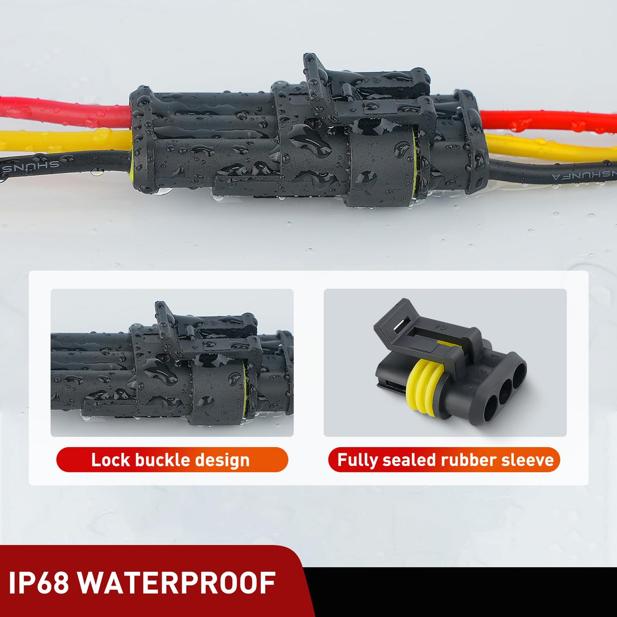 Nilight assembled 3-pin connector in hand for easy plug-and-play installation