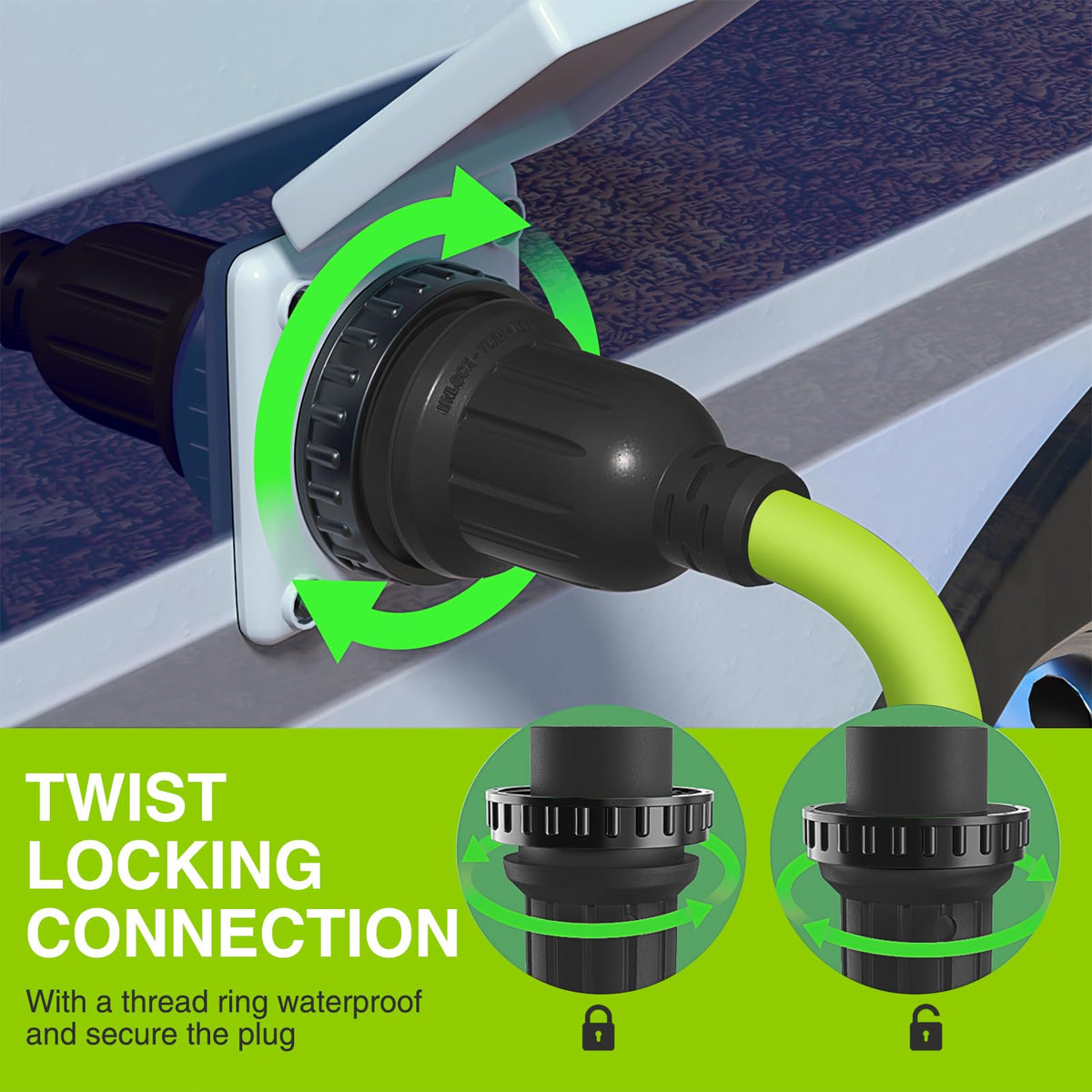 Nilight TT-30P plug detail highlighting durable molded housing benefit