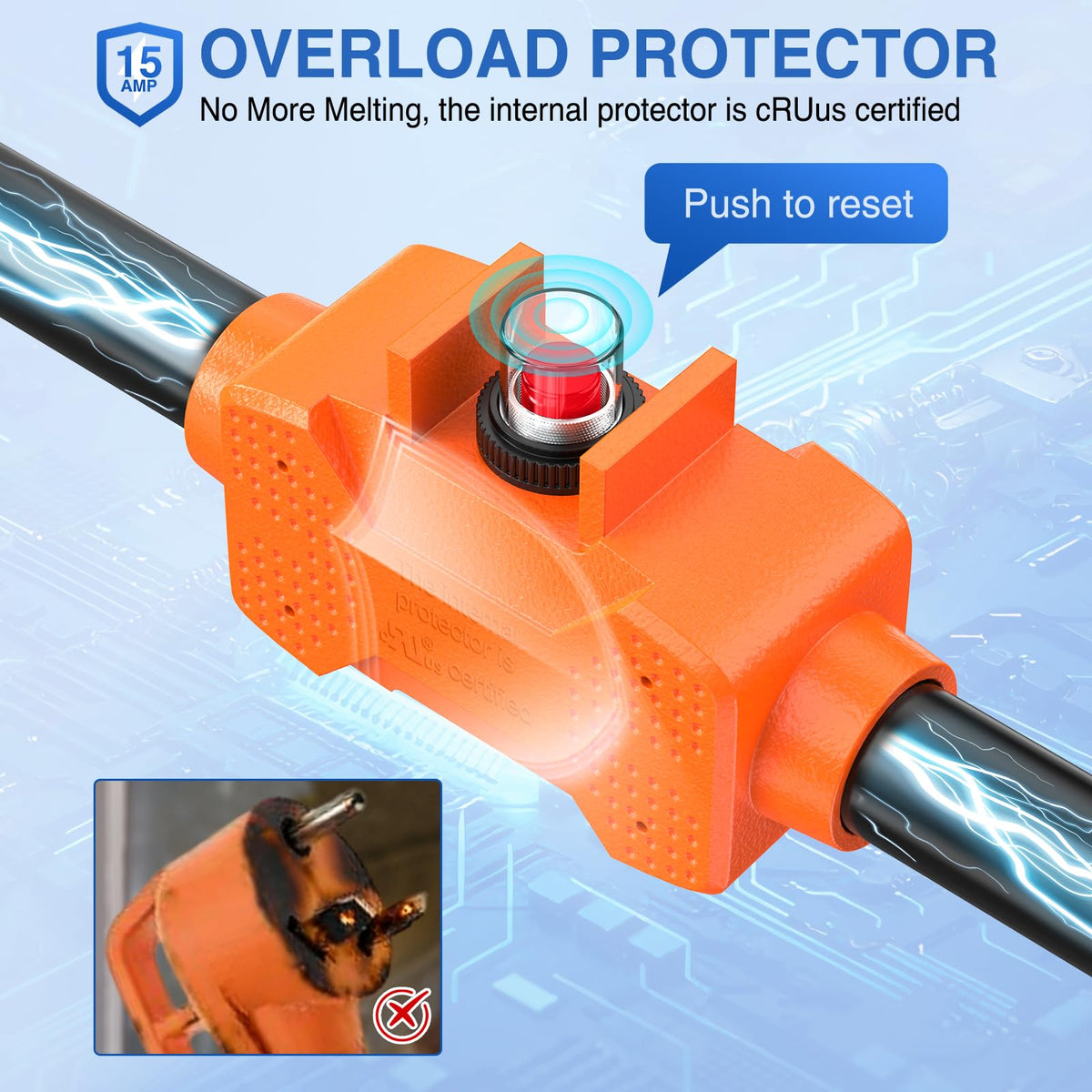 Nilight NEMA TT-30R 30A female end providing secure RV connection