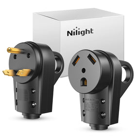 Nilight front view of 30A RV plug showing durable housing and safe connection