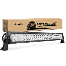 Nilight 32-inch light bar front view showing full LED array and bright benefit