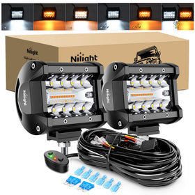 Nilight 4-inch pod front view showing LEDs and compact design for versatile mounting