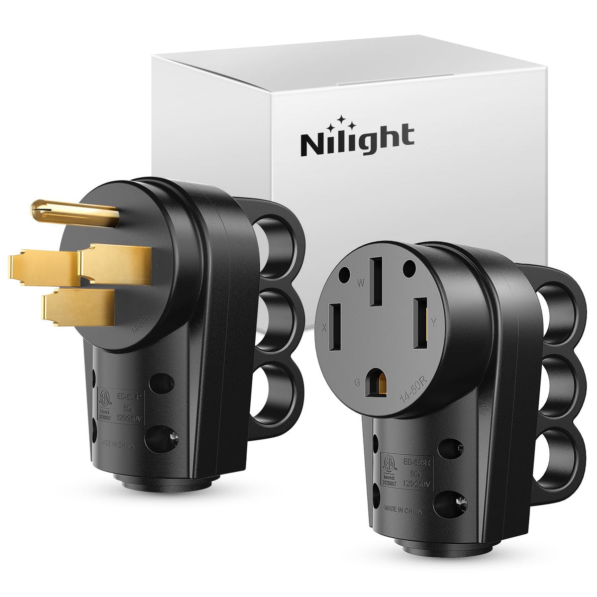 Nilight front view of male plug showing secure connection benefit