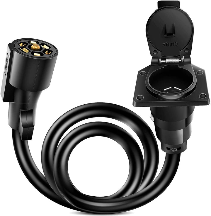 Nilight front view of 7-way extension showing plug and receptacle, ensures easy hookup