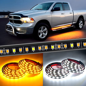 Nilight front view of 70-inch running board light showing full-length brightness benefit