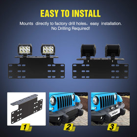 Nilight closeup of mounting holes and screws for easy installation