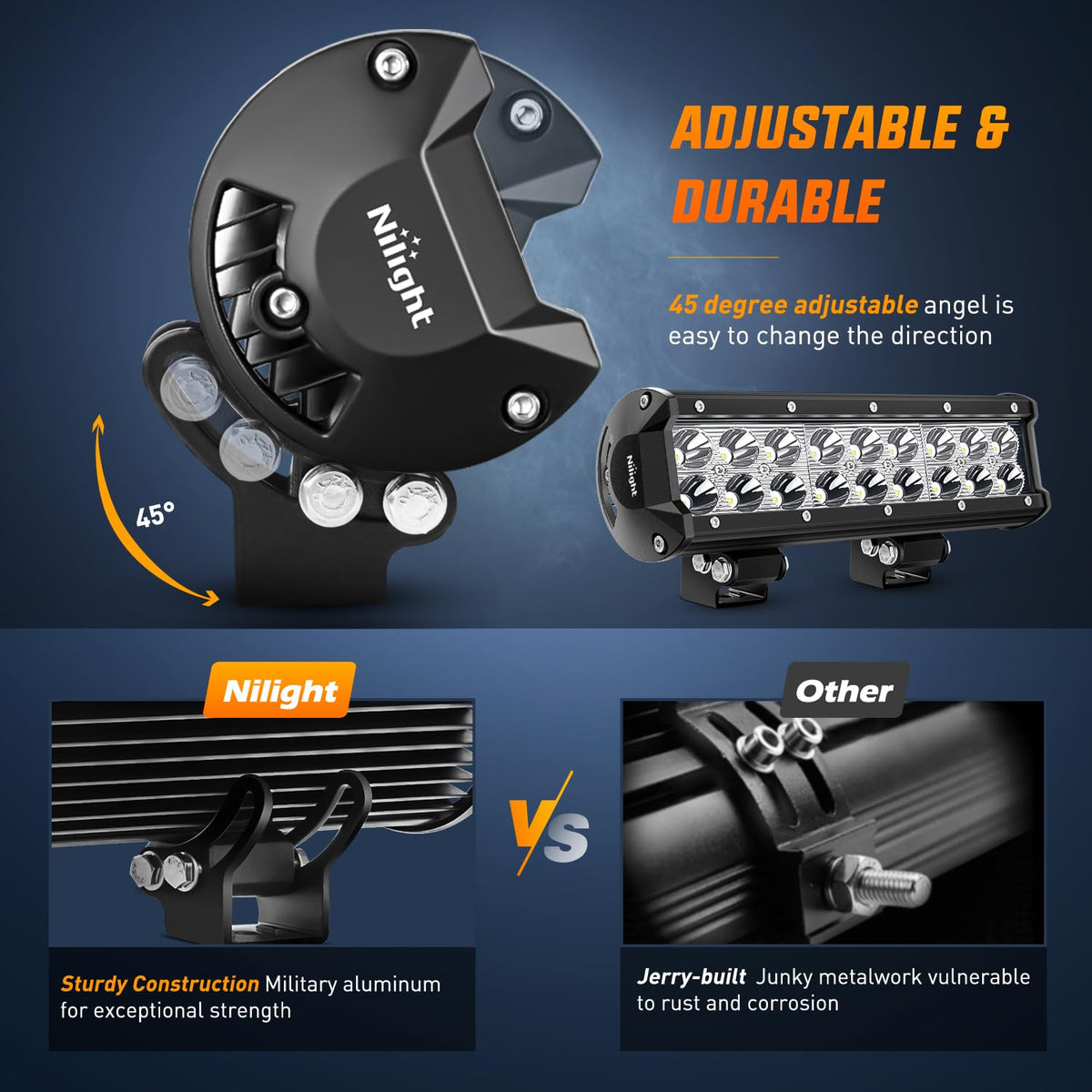 Nilight installed on truck bumper providing long-range road illumination