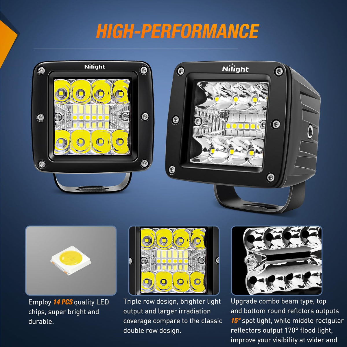 Nilight aluminum heat sink detail improving cooling and long-term performance