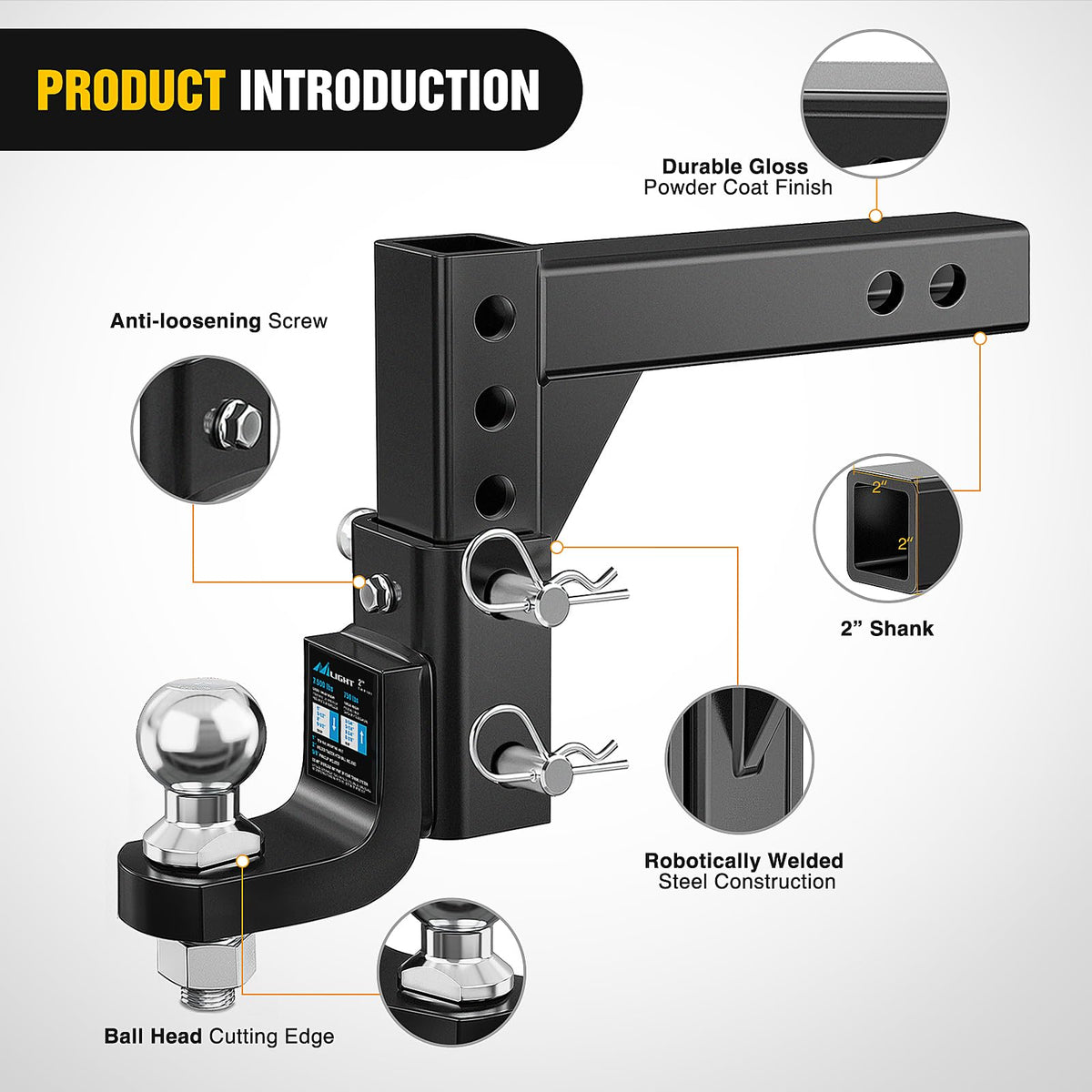 Nilight adjustable ball plate at a specific angle showing multiple position flexibility