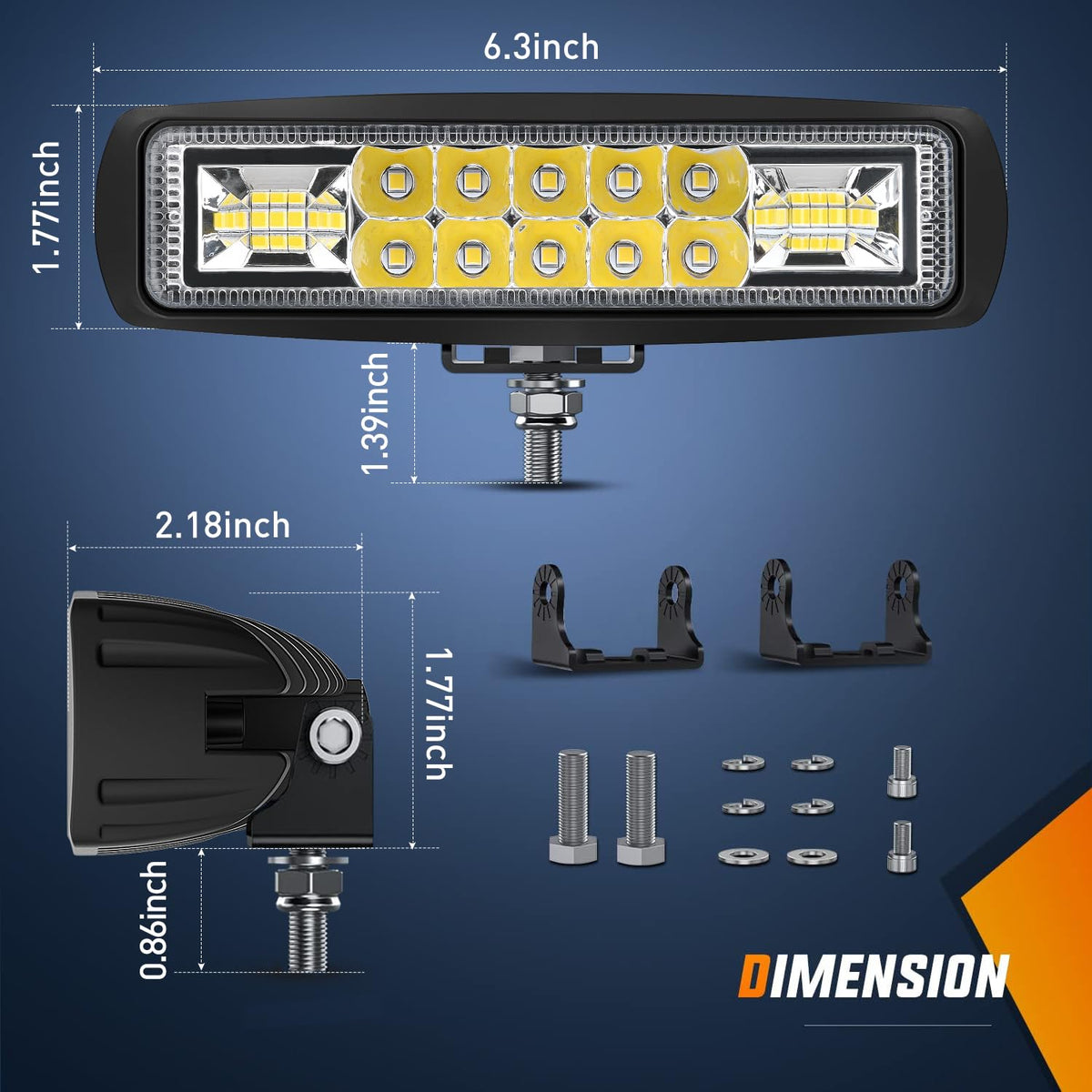 Nilight angled close-up of LED array highlighting focused spot and flood mix