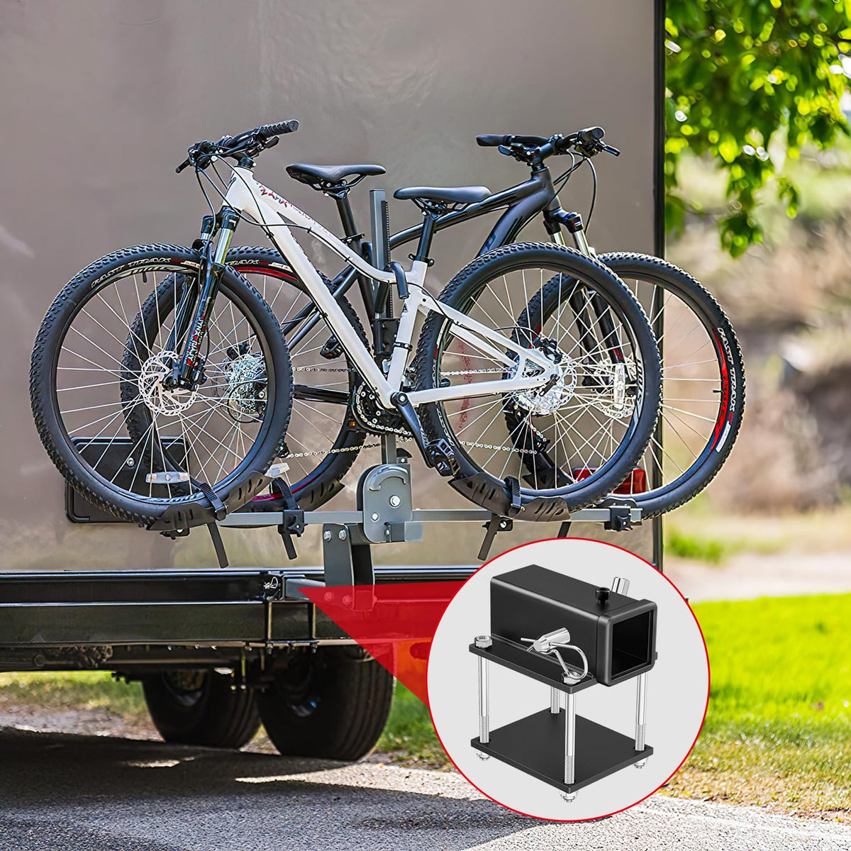 Nilight with attached bike rack illustrating added cargo capacity benefit