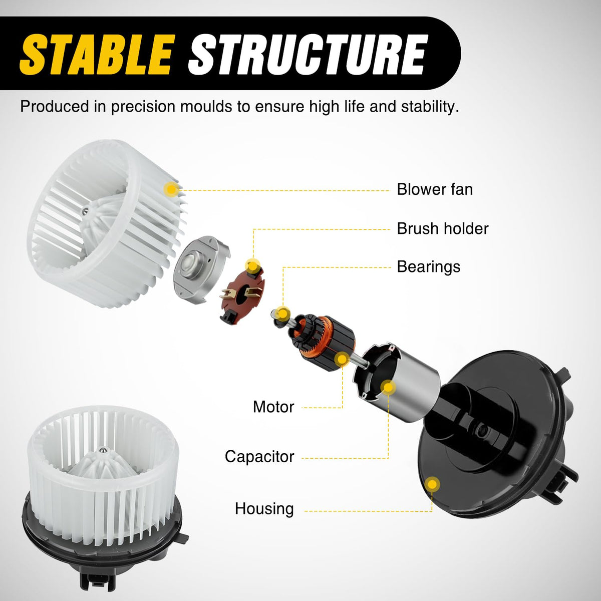 Nilight blower motor installed in vehicle HVAC housing restoring cabin ventilation