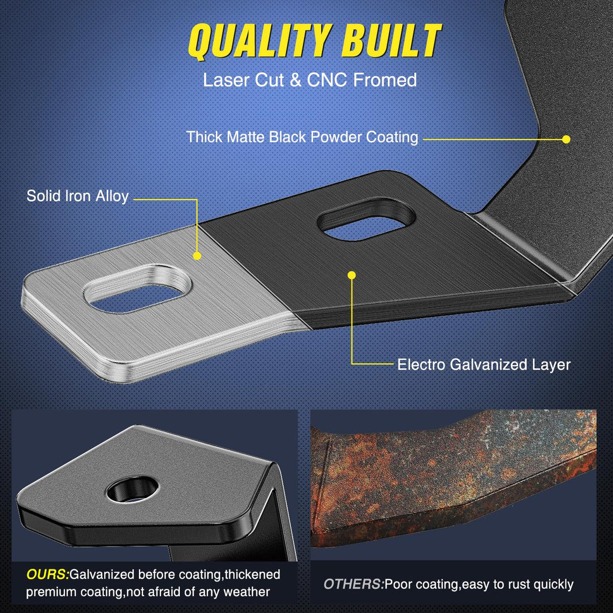 Nilight bracket edge and enlarged holes showing precise CNC fit benefit