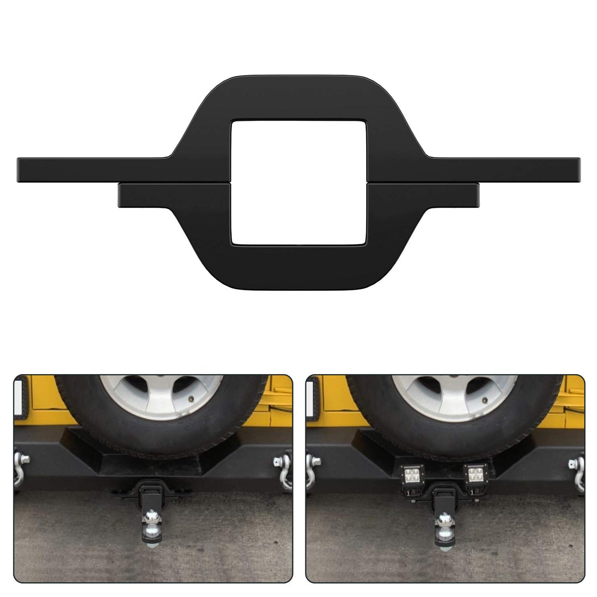 Nilight tow hitch bracket front view showing mounting points and durability