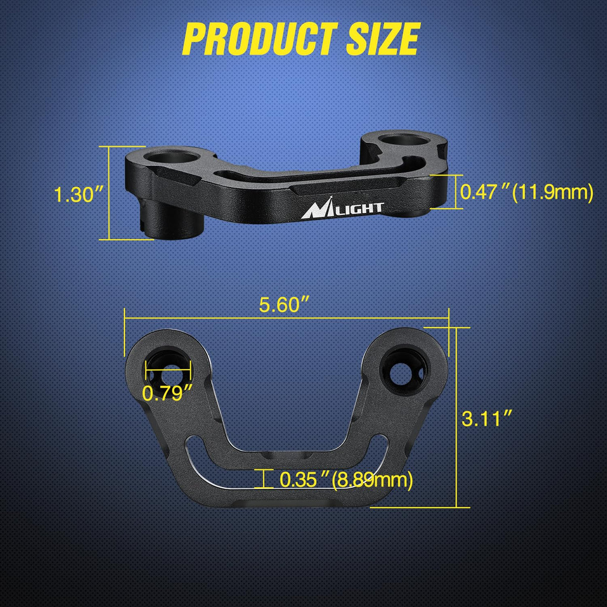 Nilight bracket beside factory hood bolt illustrating no-drill installation and reuse of stock hardware