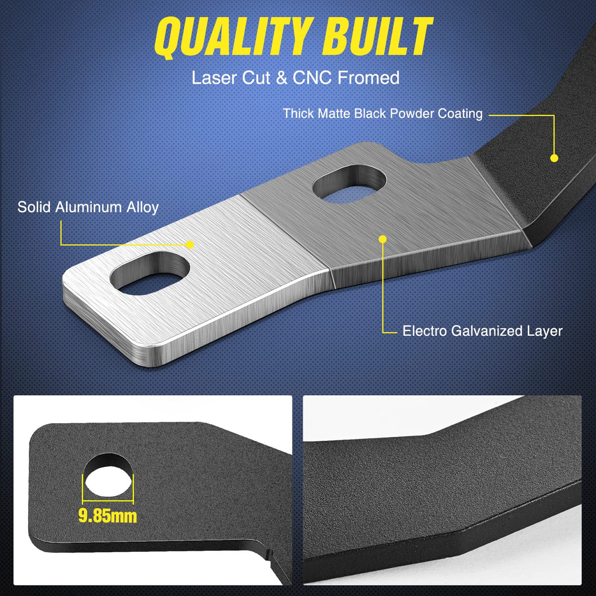 Nilight close-up of bracket thickness and smooth edges showing improved strength