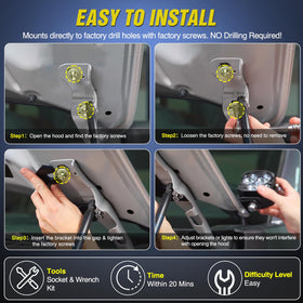 Nilight side profile on hood showing factory alignment and secure fit