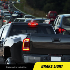 Nilight brake light illuminated at night showing bright visibility benefit