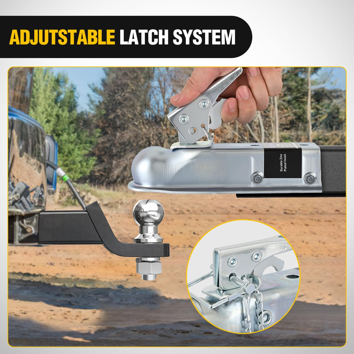 Nilight latch pin and tethered chain preventing pin loss for reliability