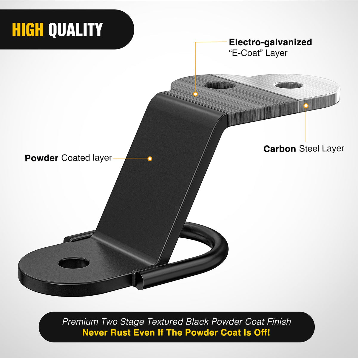Nilight clevis hole detail showing 5/8-inch pin compatibility benefit