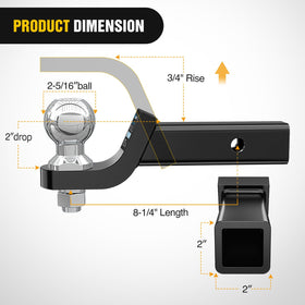 Nilight close-up of 2-5/16" ball highlighting secure coupler fit
