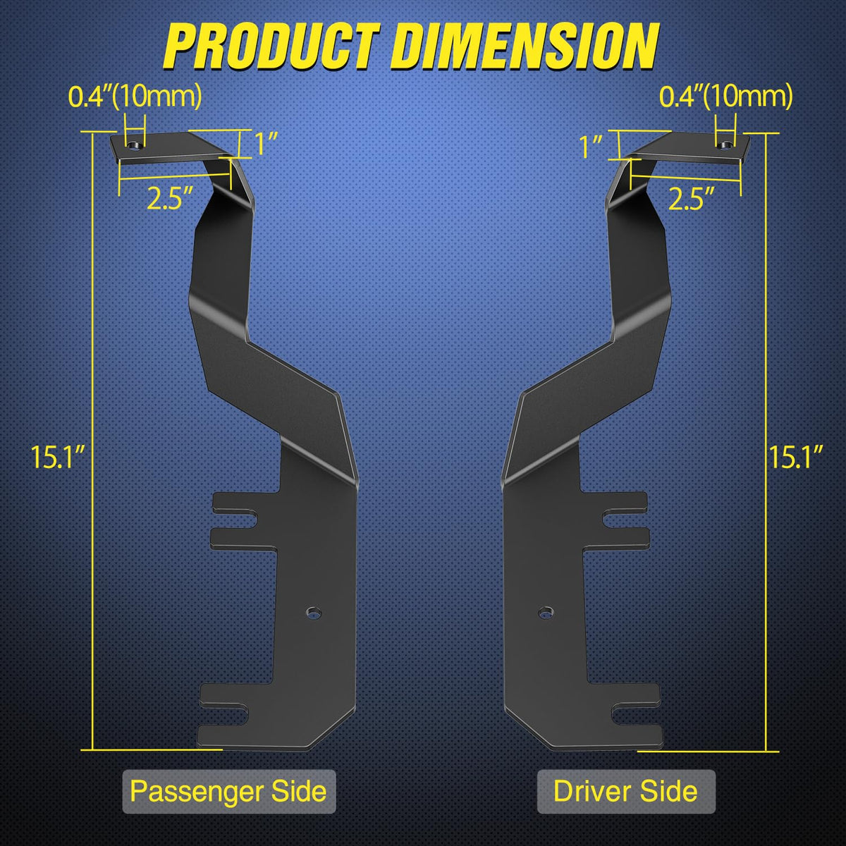 Nilight close-up of enlarged mounting hole detail, shows compatibility and easy fitment