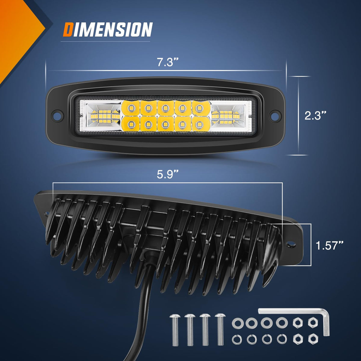 Nilight close-up of LED array highlighting spot and flood bead arrangement