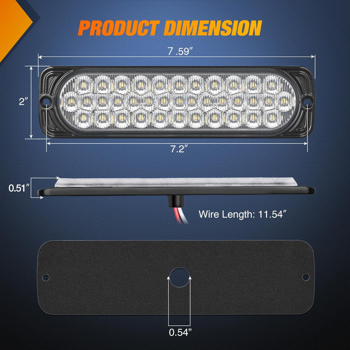 Nilight close-up of 36 LEDs displaying crisp array for improved visibility