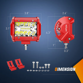 Nilight close-up of triple-row LEDs and lens delivering concentrated spot and wide flood benefits
