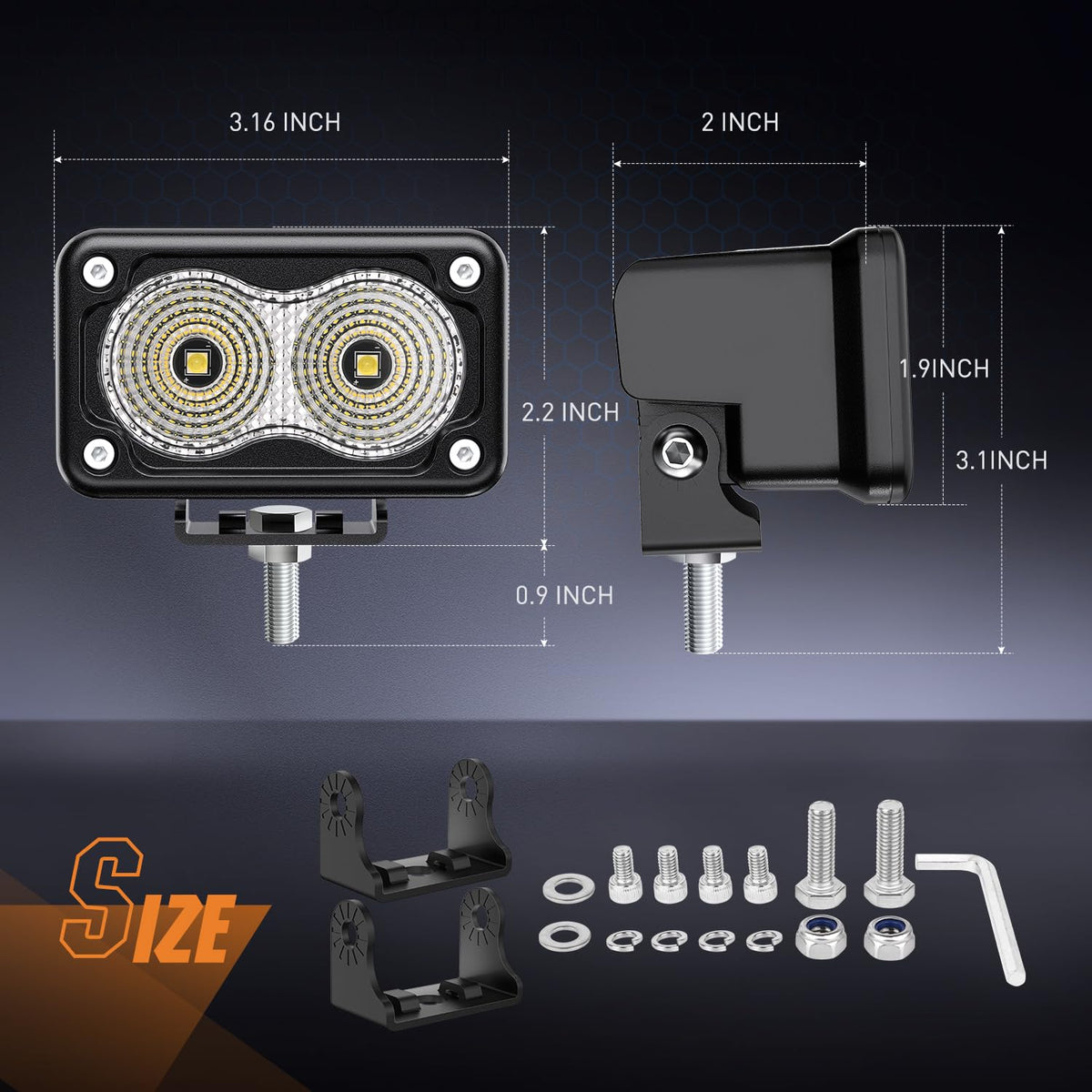 Nilight close-up of Osram chip detailing quality LEDs for consistent brightness