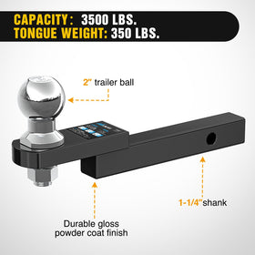 Nilight close-up of 2-inch trailer ball demonstrating secure coupling benefit