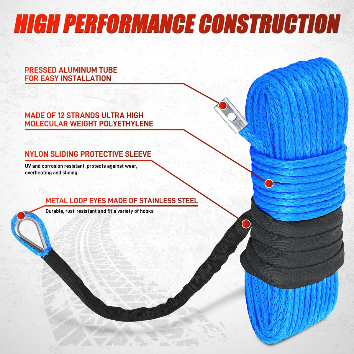 Nilight close-up of UHMWPE braid texture showing high-strength fibers for reliable performance