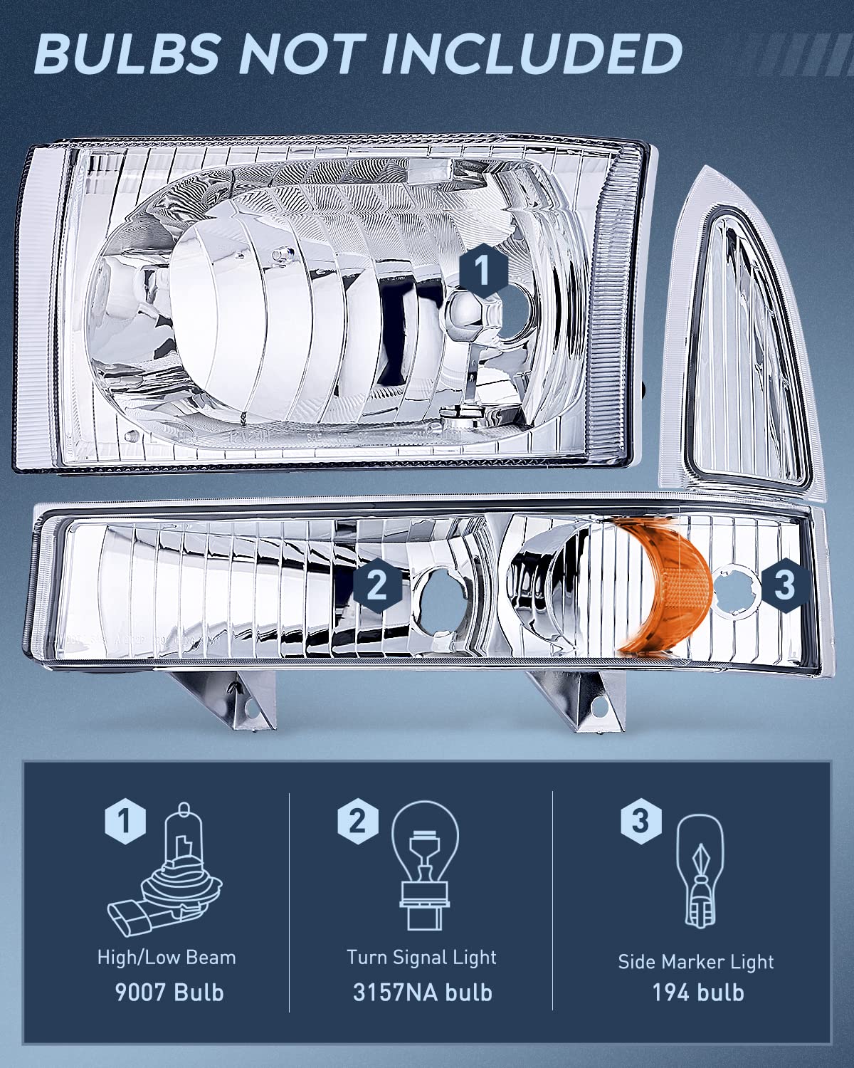 Nilight chrome housing close-up displaying finish and durability for improved appearance