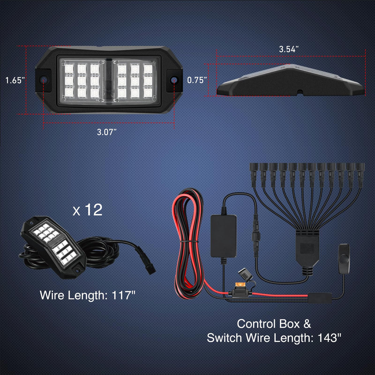 Nilight close-up of the 18-LED array and wide-angle PC lens for even illumination