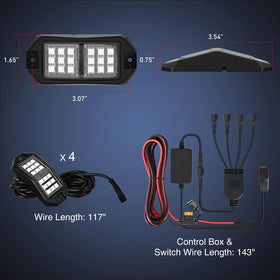 Nilight closeup of 18 5050 LEDs highlighting bright, even illumination