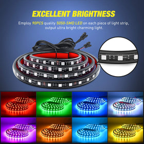 Nilight close-up of 5050-SMD LEDs illustrating bright, even light output advantage