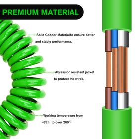 Nilight coiled cord extended to demonstrate stretch and flexibility benefit