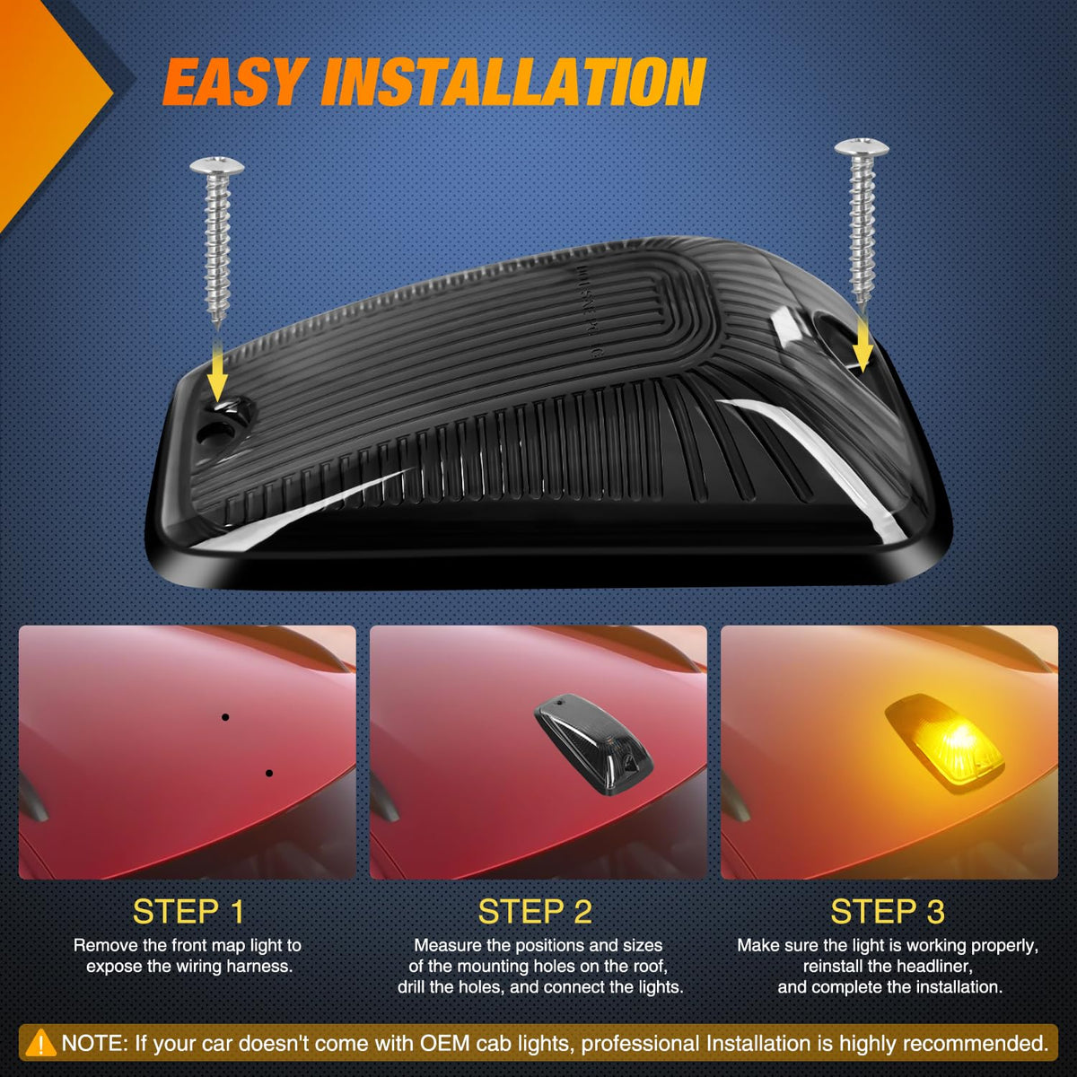 Nilight full five-light kit laid out with included screws and nuts