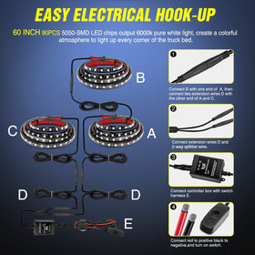 Nilight power cables and RF switch showing easy vehicle connections